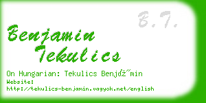 benjamin tekulics business card